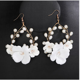 Ohrringe Blumen Perlen Art.9170-Gold
