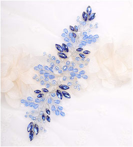 Haardraht Blau Strass Perlen Haardraht Braut Haarschmuck Braut Haarschmuck Hochzeit Art.27102 Haarschmuck Blau