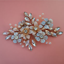 Haarklammer Blumen Perlen Strass Art.7394