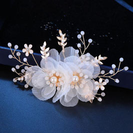 Haarklammer Braut Haarklammer Perlen Blumen Gold 3279 Haarschmuck Braut Kopfschmuck Hochzeit