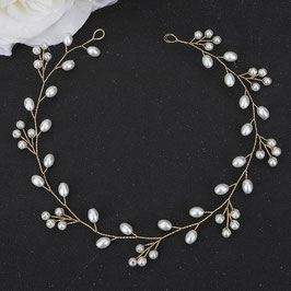 Haarband Perlen Art.9628-Gold