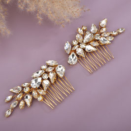 Set 2. Stk. Haarschmuck Strass Art.9183-Gold