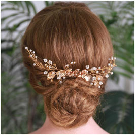 Haarkamm Gold Blumen Perlen Art. N71882 Haarschmuck Braut Haarschmuck Hochzeit