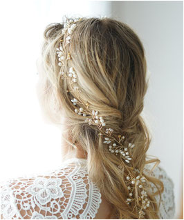 Haardraht Gold Perlen Haardraht Braut Haarschmuck Perlen Gold Art.2780-Gold Haarschmuck Hochzeit