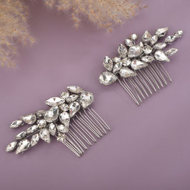 Set 2. Stk. Haarschmuck Strass Art.9183-Silber