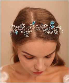 Haarband Blau Perlen  Art.7315 Haarschmuck Braut Haarschmuck Hochzeit