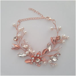 Braut Armband Perlen Blumen Strass Art.8908-R Armband Hochzeit
