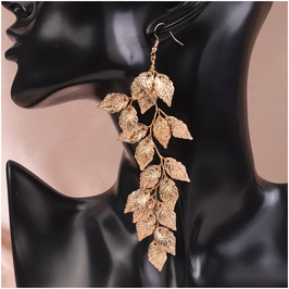 Lange Braut Ohrringe Gold Art.8900-G Ohrringe Blättern Ohrringe Hochzeit