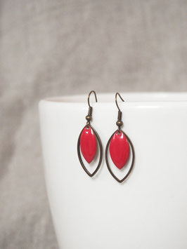 Boucles d'oreilles gouttes rouges