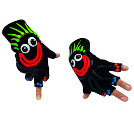 Couch hand painted gloves character with green hair