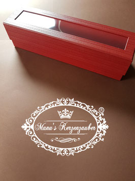 Exclusive Kerzenbox / Kerzenkarton mit Stülpdeckel in Rot