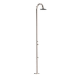 Colonna doccia inox con lavapiedi
