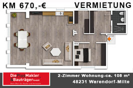 PLZ 48231 - Obj. -Nr. 1041 - 2-Zimmer-Wohnung (EG)
