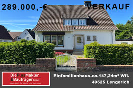 PLZ 49525 - Obj-Nr. 1013 - Einfamilienhaus mit Garten in Lengerich
