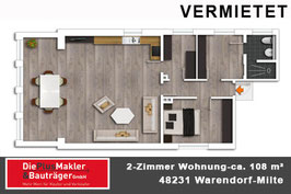 PLZ 48231 - Obj. -Nr. 1041 - 2-Zimmer-Wohnung (EG)