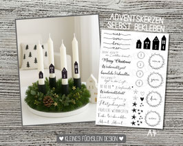Weihnachtsschriftzüge, Zahlen & Häuser