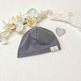 Baby Beanie Dunkel-Grau mit eingerollter Kante