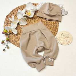 Baby-Pumphose Beige aus angerautem Sweatstoff