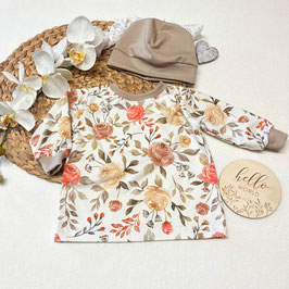 Baby-Pullover aus warmem Jersey mit Aquarell Rosen