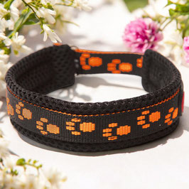 Halsband mit Zugstopp / Neonpfoten Orange
