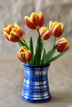 Plaid Vase -Wide Mouth