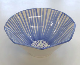 Light Blue Striped Bowl 9.5 Inches