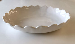 Hand Wrought, Scallop Edged, Shallow Serving Bowl