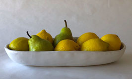 White Oval Bread, Fruit & Cracker Bowl