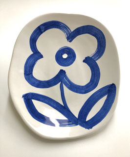 Lunch Plate with Blue Flower