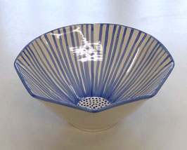 Light Blue Striped Bowl 10.5 Inches