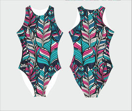 Maillot de bain water-polo fermeture éclair Feuilles