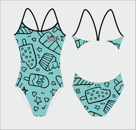 Maillot de bain une pièce bretelles fines Sweets