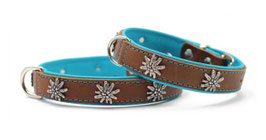 Halsband Edelweiss mokka-petrol 40 cm