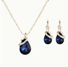 Parure Goutte Bleue Encre