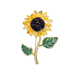 Collier tournesol en métal doré
