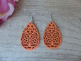 Boucles d'Oreilles Ciselées en Bois