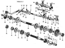 TAVOLA N.4 Getriebe/Schalthebel/Ritzel/Schaltwalze