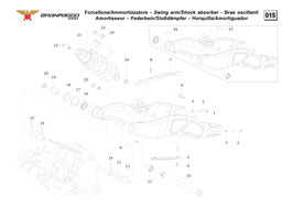 015 Hinterachse :  Federbein / Schwinge