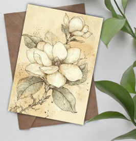 Postkarte / Klappkarte * Magnolienblüte