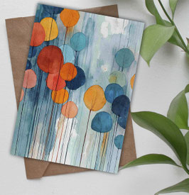 Postkarte / Klappkarte * bunte Luftballons