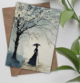 Postkarte / Klappkarte * Der Spaziergang