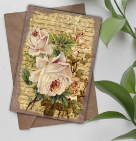 Postkarte / Klappkarte * Vintagerose