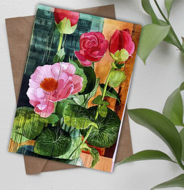 Postkarte / Klappkarte * Sommerblumen
