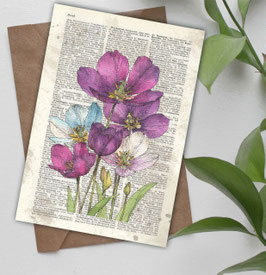 Postkarte / Klappkarte * Lila Tulpen