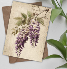 Postkarte / Klappkarte * Glyzinienblüte