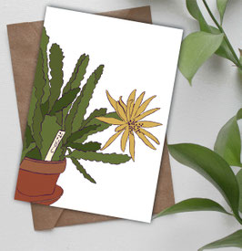 Postkarte/Klappkarte Blattkaktus