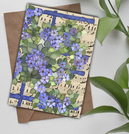 Postkarte/Klappkarte * Blaue Blumen