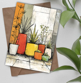 Postkarte / Klappkarte * Im Hinterhof