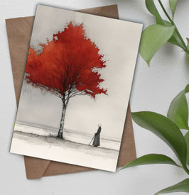 Postkarte / Klappkarte * Die alte Dame