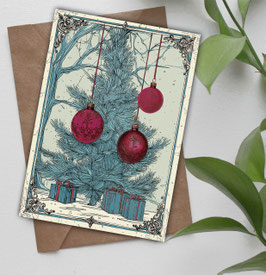 Weihnachtskarte "Rote Kugeln"